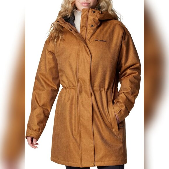 NWT Womens Columbia Size M Raincoat Waterproof Coat Jacket Parka Portland Point - Picture 1 of 13
